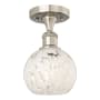 Innovations Lighting White Mouchette 6" Wide Semi-Flush Ceiling Fixture Brushed Satin Nickel