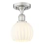 Innovations Lighting White Venetian 6" Wide Semi-Flush Ceiling Fixture Brushed Satin Nickel