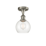 Innovations Lighting Athens Deco Swirl 6" Wide Semi-Flush Ceiling Fixture Brushed Satin Nickel / Clear