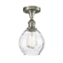 Innovations Lighting Small Waverly 6" Wide Semi-Flush Ceiling Fixture Brushed Satin Nickel / Clear