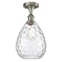 Innovations Lighting Large Waverly 8" Wide Semi-Flush Ceiling Fixture Brushed Satin Nickel / Clear