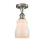 Innovations Lighting Ellery 5" Wide Semi-Flush Ceiling Fixture Brushed Satin Nickel / White