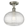 Innovations Lighting Ithaca 10" Wide Semi-Flush Ceiling Fixture Brushed Satin Nickel