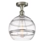Innovations Lighting Rochester 10" Wide Semi-Flush Ceiling Fixture Brushed Satin Nickel / Clear