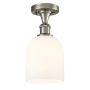 Innovations Lighting Bella 6" Wide Semi-Flush Ceiling Fixture Brushed Satin Nickel / White