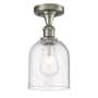 Innovations Lighting Bella 6" Wide Semi-Flush Ceiling Fixture Brushed Satin Nickel / Seedy