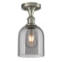 Innovations Lighting Bella 6" Wide Semi-Flush Ceiling Fixture Brushed Satin Nickel / Smoked