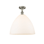 Innovations Lighting Bristol Glass 16" Wide Semi-Flush Ceiling Fixture Brushed Satin Nickel / Matte White