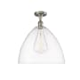 Innovations Lighting Bristol Glass 16" Wide Semi-Flush Ceiling Fixture Brushed Satin Nickel / Clear