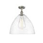 Innovations Lighting Bristol Glass 16" Wide Semi-Flush Ceiling Fixture Brushed Satin Nickel / Seedy