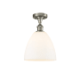 Innovations Lighting Bristol 9" Wide Semi-Flush Ceiling Fixture Brushed Satin Nickel / Matte White