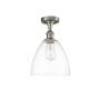 Innovations Lighting Bristol 9" Wide Semi-Flush Ceiling Fixture Brushed Satin Nickel / Clear