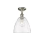 Innovations Lighting Bristol 9" Wide Semi-Flush Ceiling Fixture Brushed Satin Nickel / Seedy