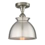 Innovations Lighting Adirondack 9" Wide Semi-Flush Ceiling Fixture Brushed Satin Nickel