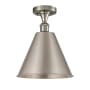 Innovations Lighting Cone 12" Wide Semi-Flush Ceiling Fixture Brushed Satin Nickel