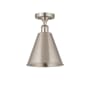 Innovations Lighting Cone 8" Wide Semi-Flush Ceiling Fixture Brushed Satin Nickel