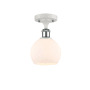 Innovations Lighting Athens Deco Swirl 6" Wide Semi-Flush Ceiling Fixture White and Polished Chrome / Matte White
