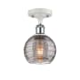 Innovations Lighting Athens Deco Swirl 6" Wide Semi-Flush Ceiling Fixture White Polished Chrome