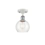 Innovations Lighting Athens Deco Swirl 6" Wide Semi-Flush Ceiling Fixture White and Polished Chrome / Clear