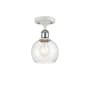 Innovations Lighting Athens Deco Swirl 6" Wide Semi-Flush Ceiling Fixture White and Polished Chrome / Seedy