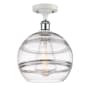 Innovations Lighting Rochester 10" Wide Semi-Flush Ceiling Fixture White Polished Chrome / Clear