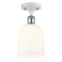 Innovations Lighting Bella 6" Wide Semi-Flush Ceiling Fixture White Polished Chrome / White