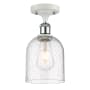 Innovations Lighting Bella 6" Wide Semi-Flush Ceiling Fixture White Polished Chrome / Seedy