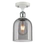 Innovations Lighting Bella 6" Wide Semi-Flush Ceiling Fixture White Polished Chrome / Smoked