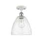 Innovations Lighting Bristol 9" Wide Semi-Flush Ceiling Fixture White and Polished Chrome / Seedy