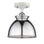 Innovations Lighting Adirondack 9" Wide Semi-Flush Ceiling Fixture White / Polished Chrome