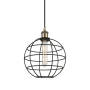 Innovations Lighting Lake Placid 10" Wide Cage Pendant with Shade Antique Brass / Matte Black