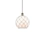 Innovations Lighting Farmhouse Rope 10" Wide Mini Pendant Antique Brass / White Glass with White Rope