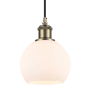 Innovations Lighting Athens 6" Wide Mini Pendant with Shade Antique Brass / Matte White