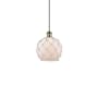 Innovations Lighting Farmhouse Rope 8" Wide Mini Pendant Antique Brass / White Glass with White Rope