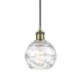 Innovations Lighting Athens 6" Wide Mini Pendant Clear Deco Swirl / Antique Brass