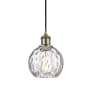 Innovations Lighting Athens 6" Wide Mini Pendant Antique Brass / Clear Water Glass