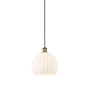 Innovations Lighting White Venetian 10" Wide Suspension Pendant Antique Brass