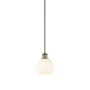 Innovations Lighting White Venetian 6" Wide Suspension Mini Pendant Antique Brass