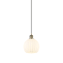 Innovations Lighting White Venetian 8" Wide Suspension Mini Pendant Antique Brass