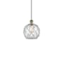 Innovations Lighting Farmhouse Rope 8" Wide Mini Pendant Antique Brass / Clear Glass with White Rope