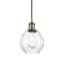 Innovations Lighting Waverly 6" Wide Mini Pendant Clear / Antique Brass