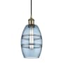 Innovations Lighting Vaz 6" Wide Mini Pendant with Shade Antique Brass / Princess Blue