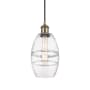 Innovations Lighting Vaz 6" Wide Mini Pendant with Shade Antique Brass / Clear