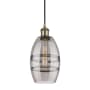 Innovations Lighting Vaz 6" Wide Mini Pendant with Shade Antique Brass / Light Smoke
