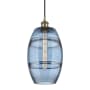 Innovations Lighting Vaz 8" Wide Mini Pendant with Shade Antique Brass / Princess Blue