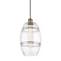 Innovations Lighting Vaz 8" Wide Mini Pendant with Shade Antique Brass / Clear