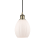 Innovations Lighting Eaton 6" Wide Mini Pendant Matte White / Antique Brass