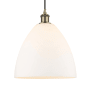 Innovations Lighting Bristol Glass 12" Wide pendant with Shade Antique Brass / Matte White