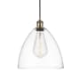 Innovations Lighting Bristol Glass 12" Wide pendant with Shade Antique Brass / Clear