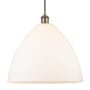Innovations Lighting Bristol Glass 16" Wide pendant with Shade Antique Brass / Matte White